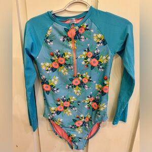 Cat & Jack Blue Floral Girls Swimsuit